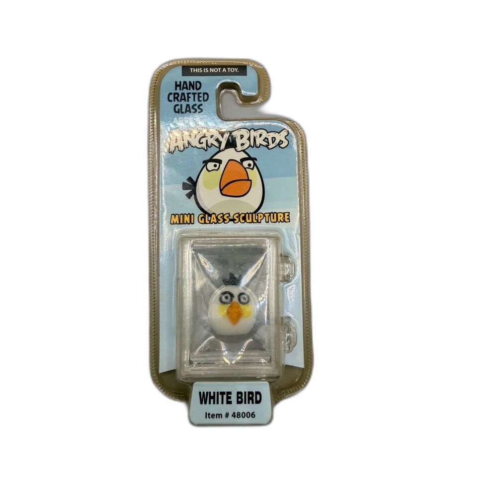 Angry Birds White Bird Mini Glass Sculpture Hand Crafted Collectible Figure